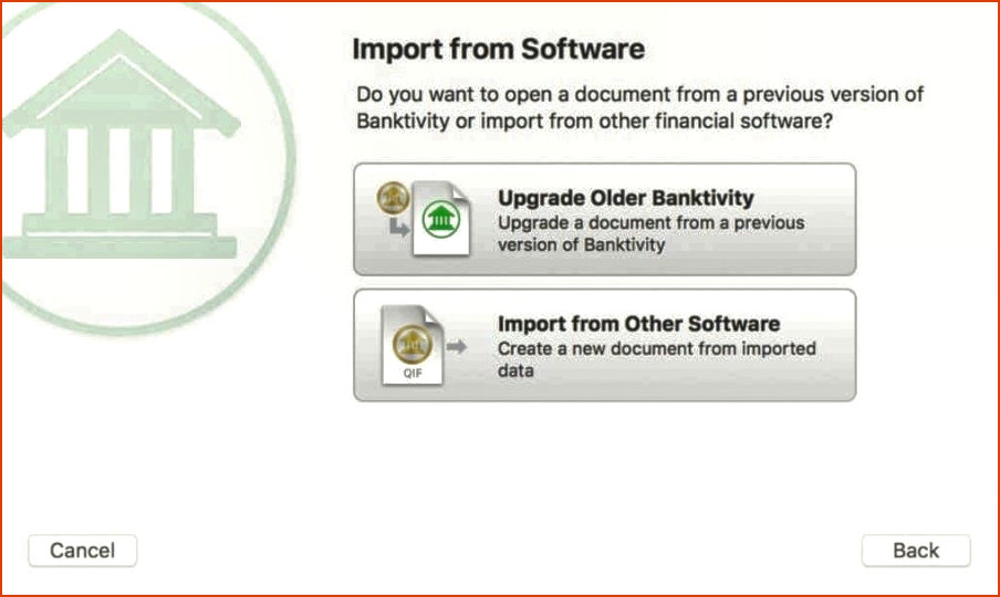 Cuentas de importación de Banktivity