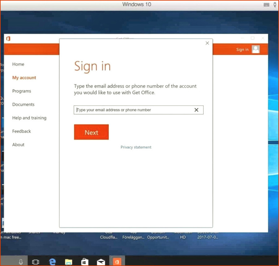 Abra Office 365 Windows 10