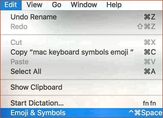 símbolos Mac emoji
