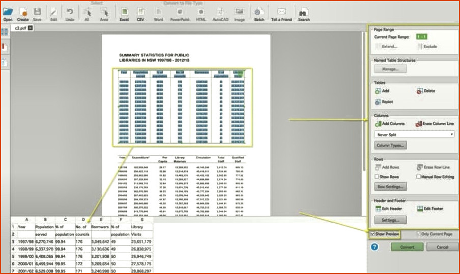 Convertir el archivo PDF en Excel en Mac