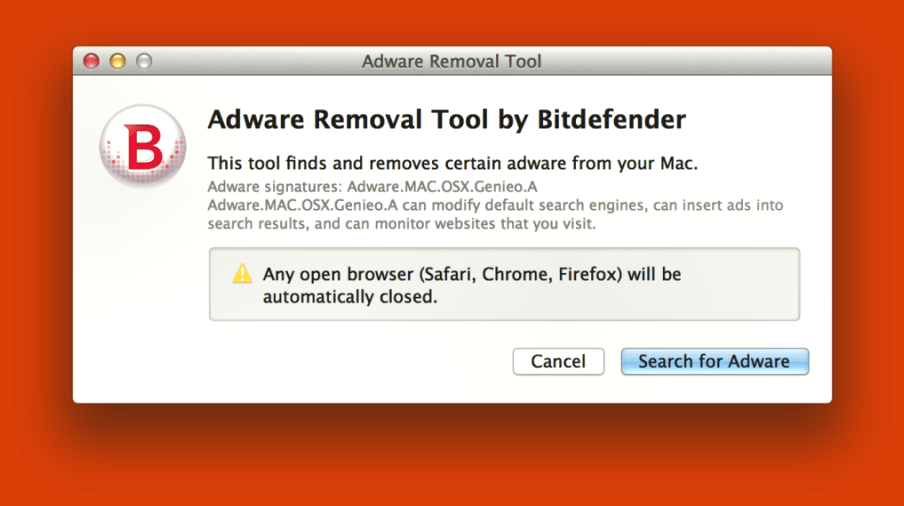 Eliminar adware en Mac - BitDefender Desafine Remover