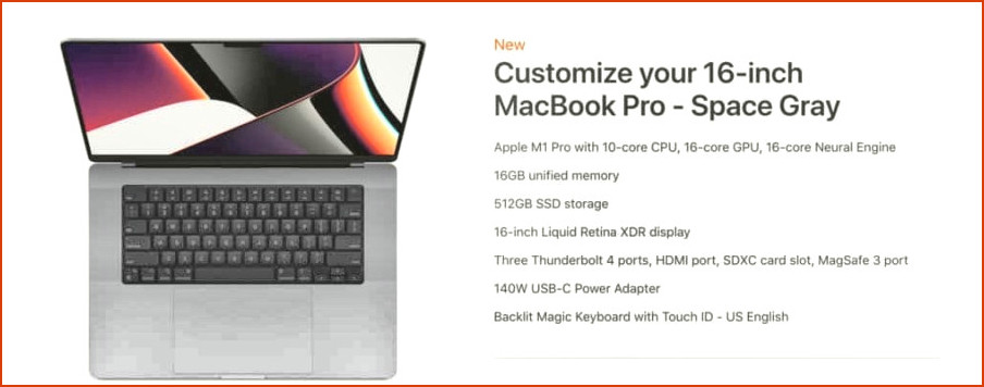 Especificaciones de MacBook Pro M1
