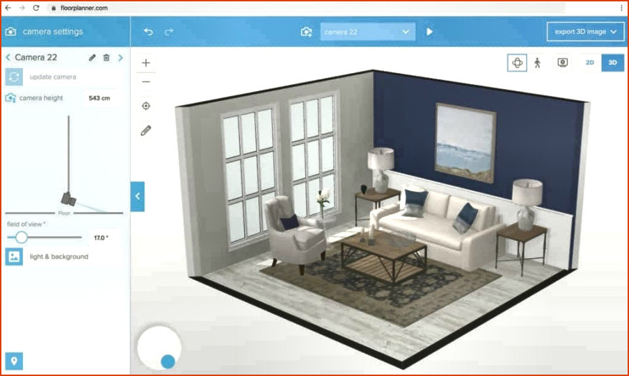 Revisión del planador de pisos - Vista 3D de plano de piso