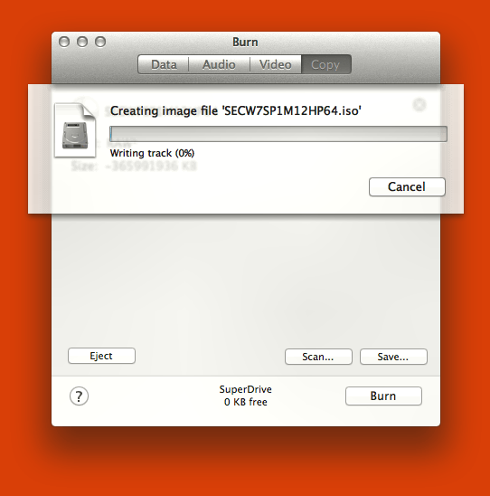 Burn ISO en Mac - Creación de imagen