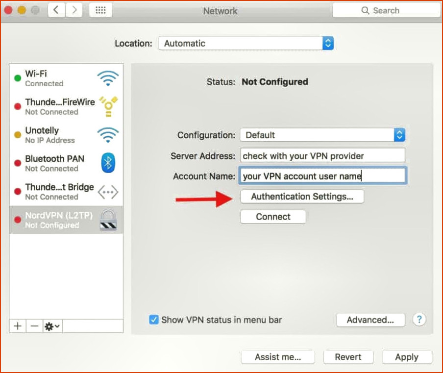 Configuración de VPN Mac