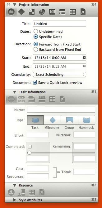 Omniplan para revisión de Mac - barra de herramientas