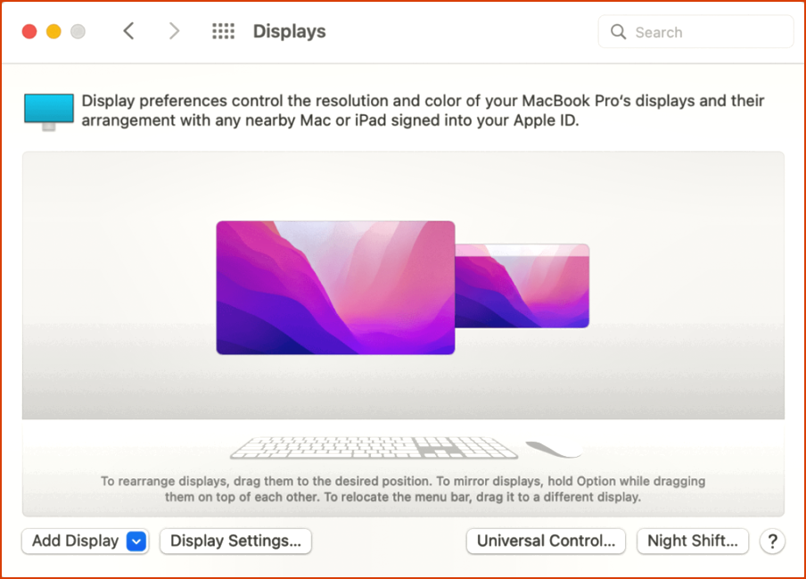 Preferencias de visualización externa MacBook Pro