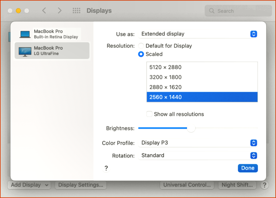 Configuración de resolución de pantalla externa Mac