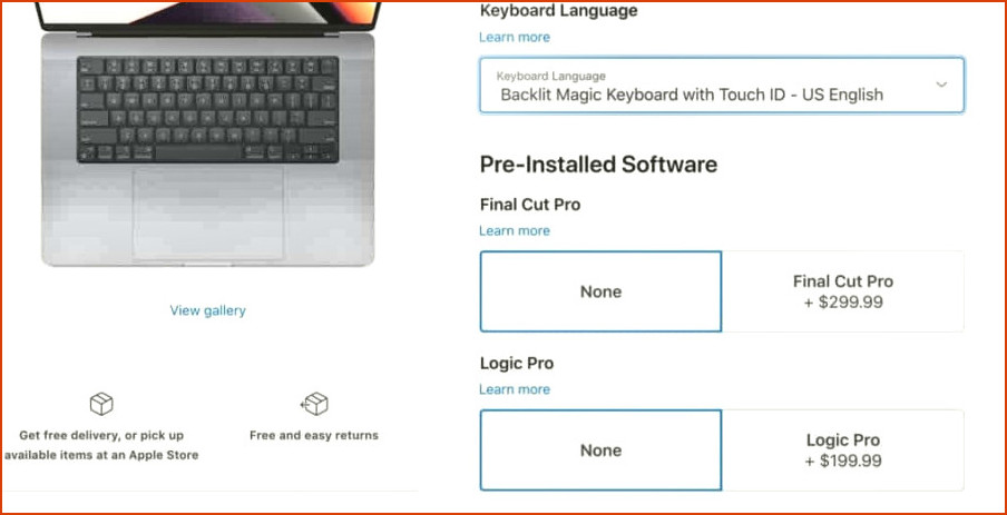 M1 MacBook Pro Keyboard