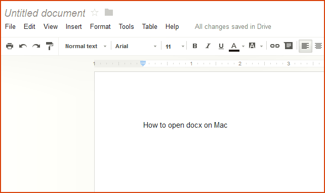 Abra DOCX en Mac - Google Docs