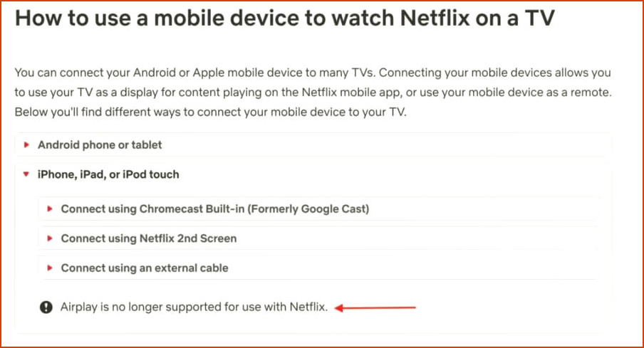 Netflix AirPlay no es compatible con Mac