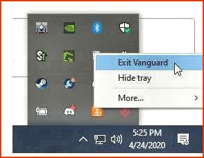 Desactivar Vanguard