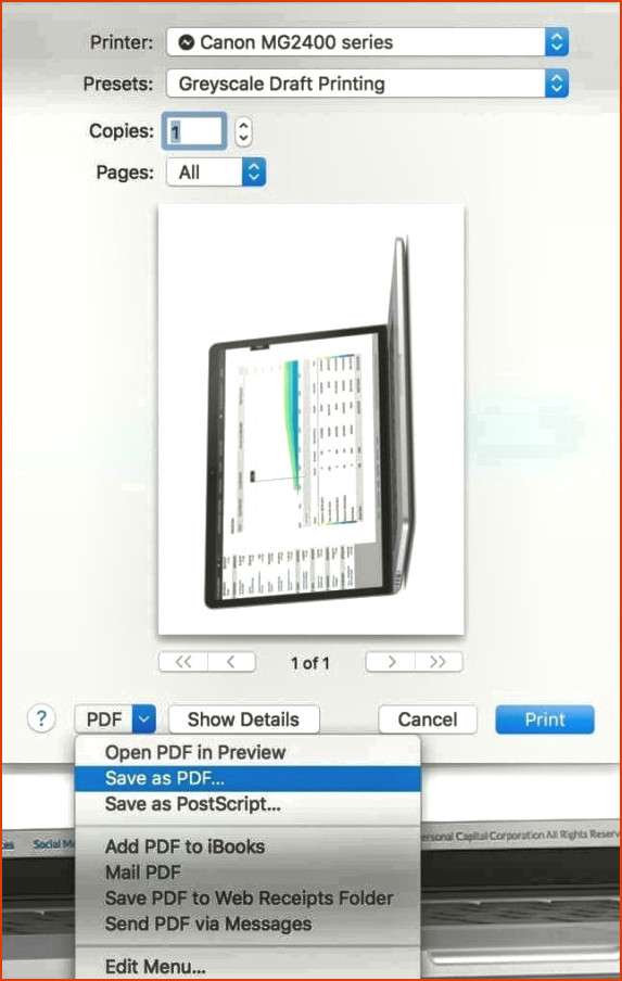 Faxing desde Mac - Guardar PDF Mac