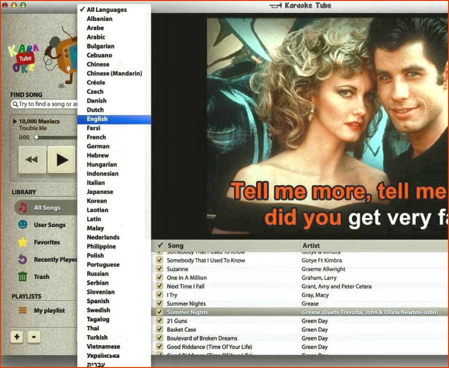 Karaoke para software Mac - Karaoketube