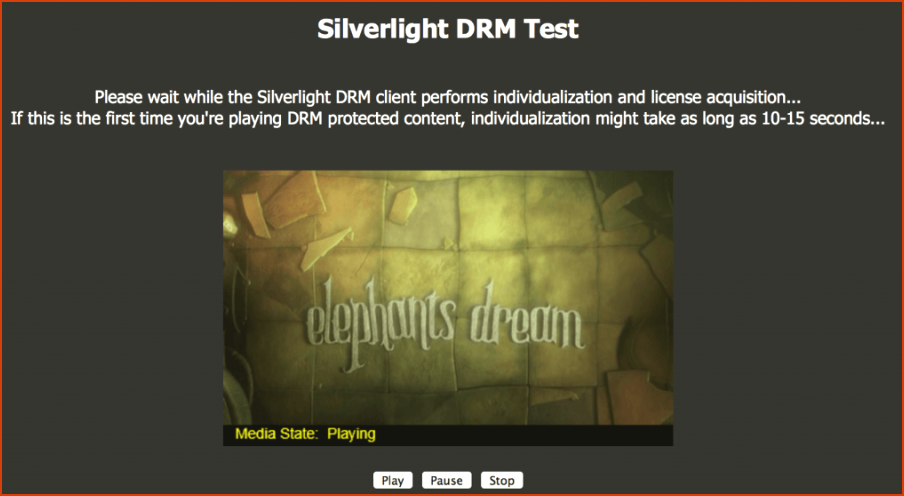 Video de prueba de Silverlight DRM