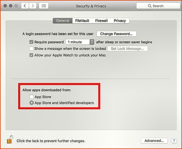 Permitir desarrolladores identificados con Mac App Store