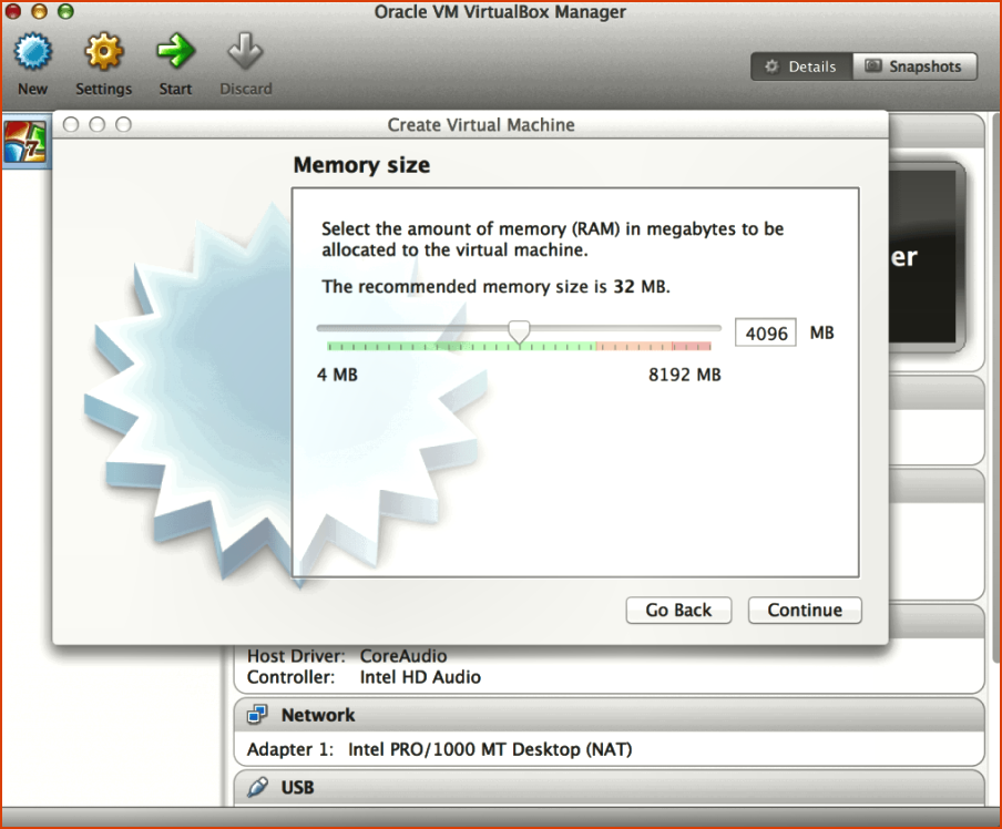 WhatsApp para Mac - Memoria VirtualBox