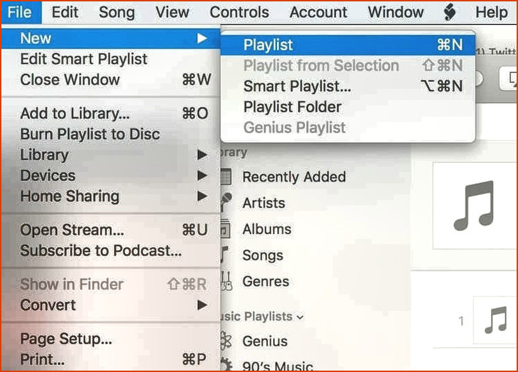 BURN un CD en iTunes en Mac - Crear lista de reproducción
