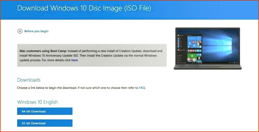 Descarga de bits de Windows 10 64