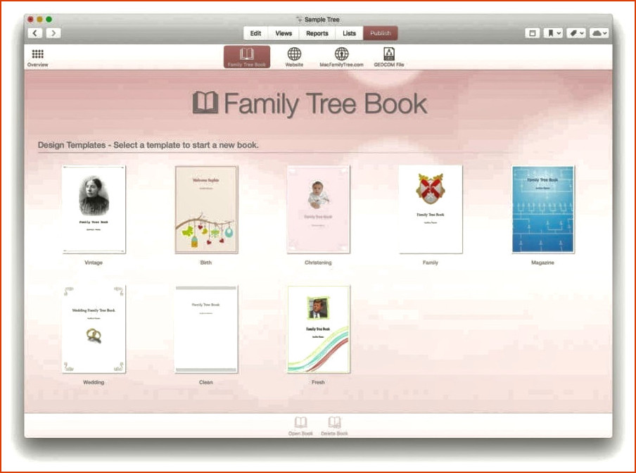 Mejor software de árbol genealógico Mac - MacFamilyTree Publish Book Descripción general