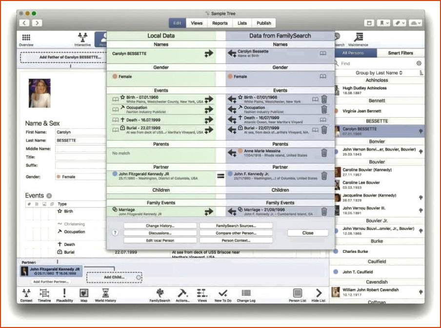 Genealogy Software Mac - MacFamilyTree FamilySearch