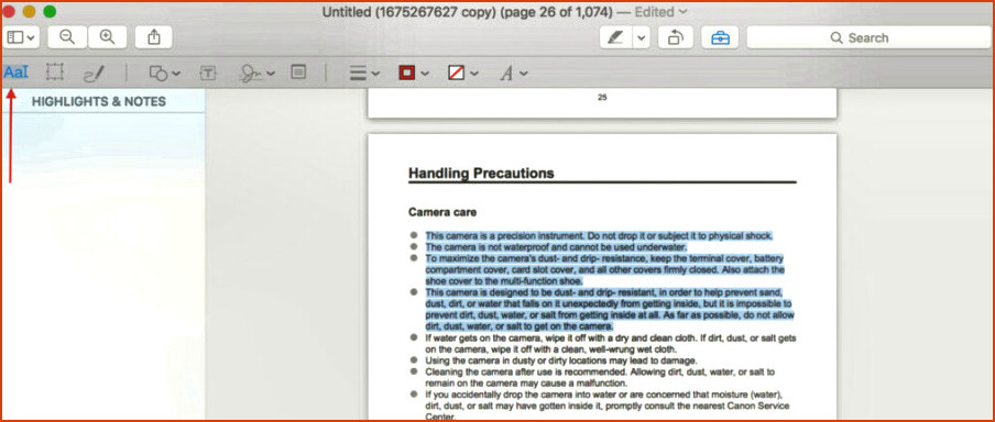Copiar texto de PDF Preview Mac
