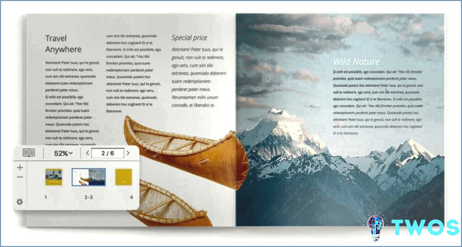 Swift Publisher Review - Diseño de dos páginas