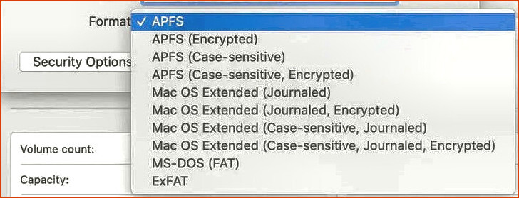 Formato de unidad externa Mac - APFS