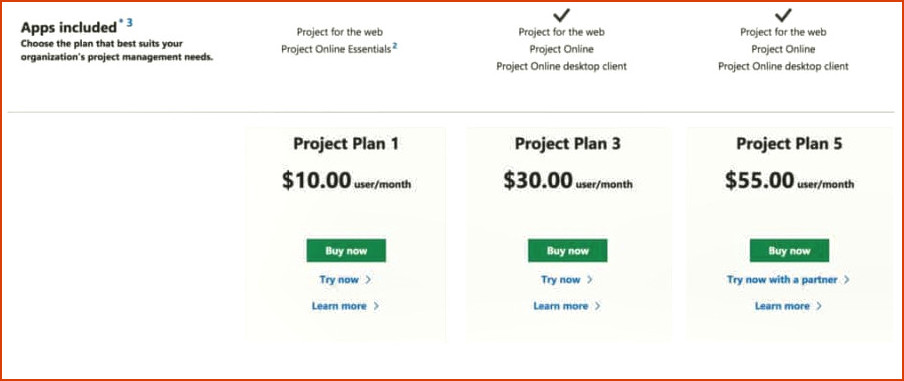 Microsoft Project vs Project Precios en línea