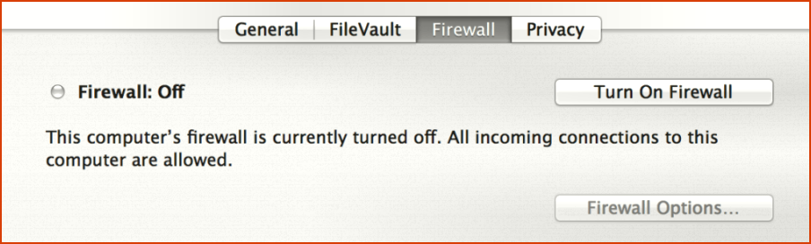 Firewall de apagado Mac