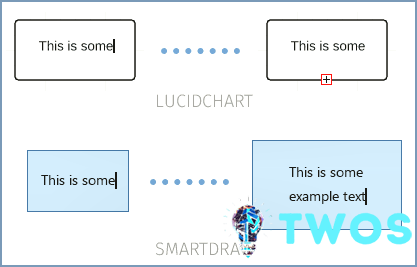 SmartDraw vs LucidChart - Se expande el texto