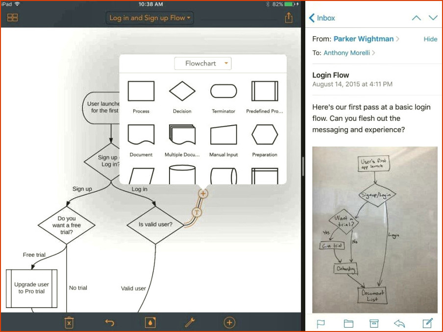 LucidChart para revisión del iPad - Agregar formas