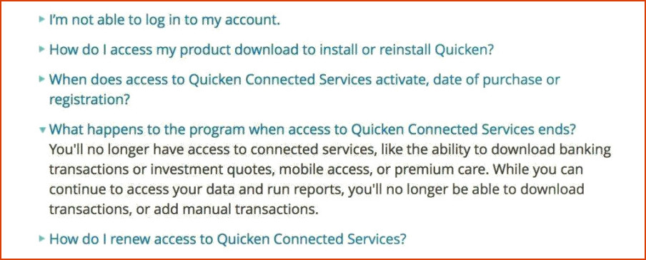 Servicios acelerados de Quicken