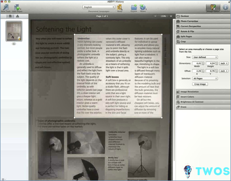Finereader Pro para Revisión Mac - Selección de texto