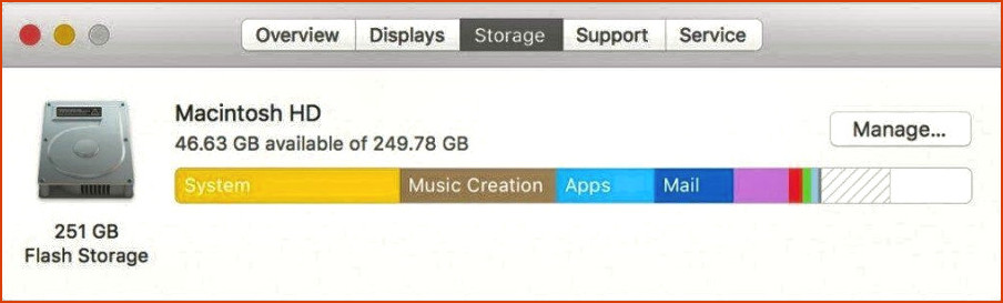 Verifique el almacenamiento en MacOS Sierra