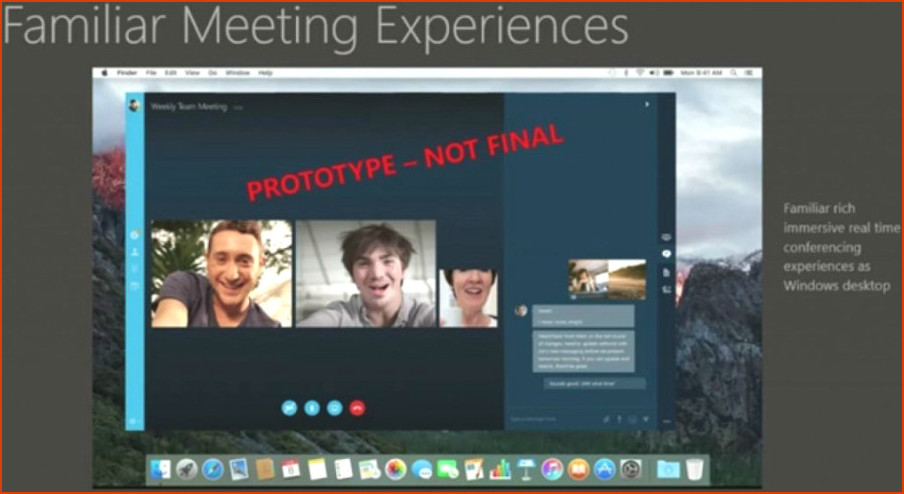 Skype for Business for Mac Interface