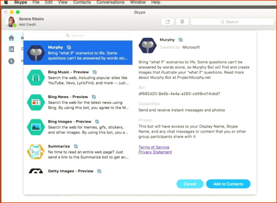 Bots de Skype para Mac