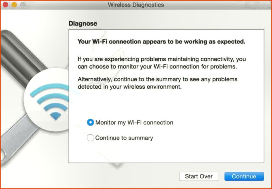 Mac de diagnóstico wifi
