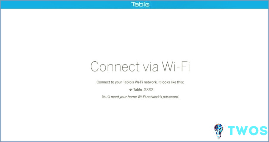 Tablo Connect a través de WiFi