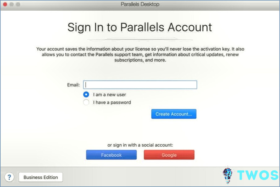 Windows en Mac gratis - Registro de cuenta paralelo