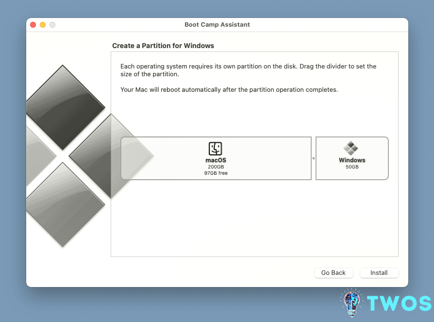 Instale la partición del campamento de botas de Windows 11 Mac