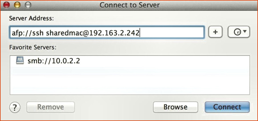 Cómo compartir la pantalla en Mac: conectarse al servidor
