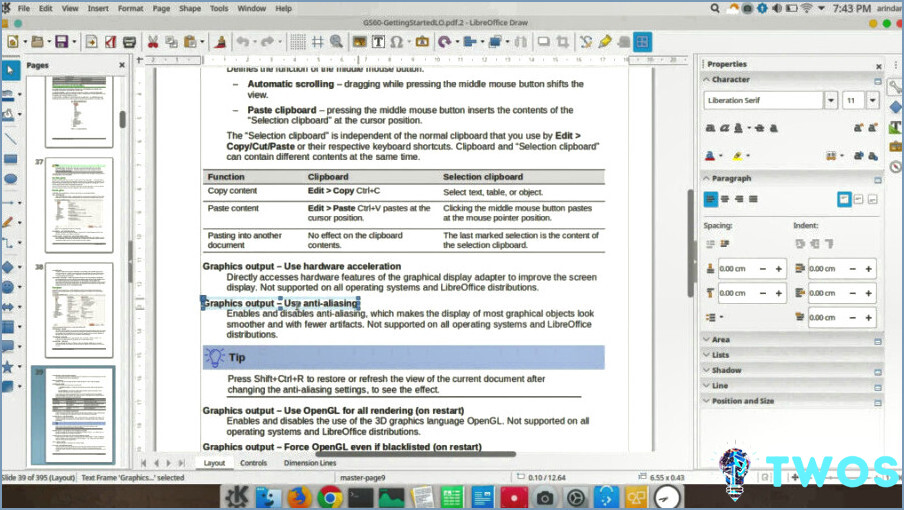 Mejor editor PDF Mac gratis - LibreOffice