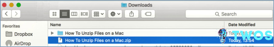 descomprimir archivos en la utilidad de archivo mac macos