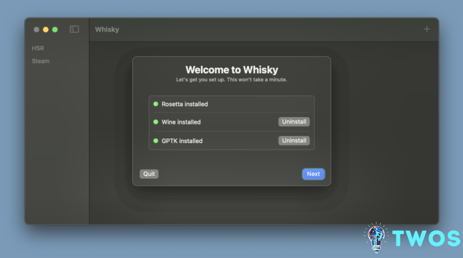 Configuración de whisky Mac - Rosetta, vino, GPTK