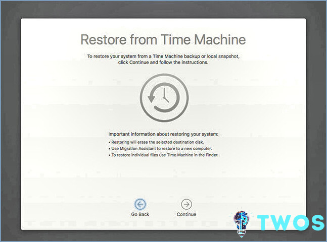 Restaurar desde Time Machine Mac