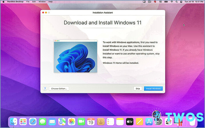 Windows 11 en Mac en la máquina virtual