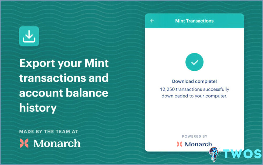 Exportador de datos de Monarch Mint