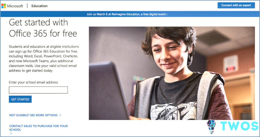 Microsoft 365 Registro de edición de estudiante gratis