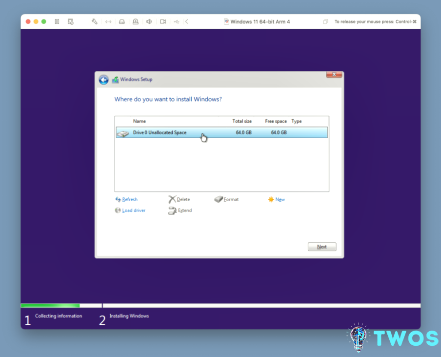 Instalación personalizada de Windows VMware Fusion
